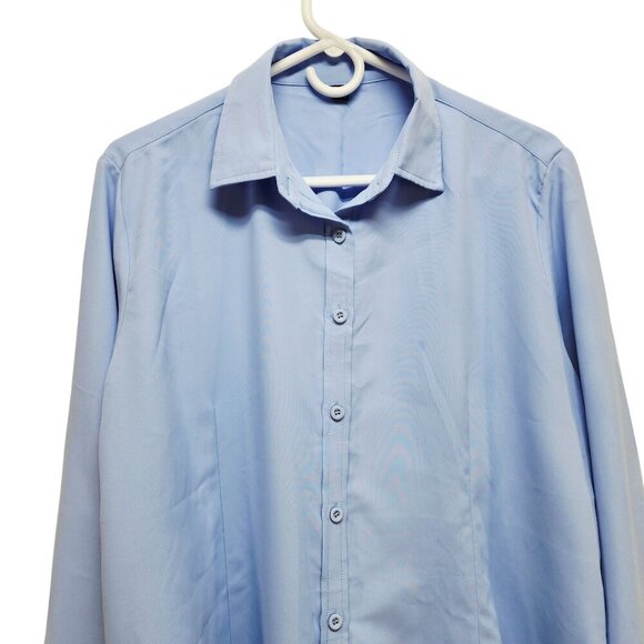 Light Blue Mens Long-Sleeve Button-Up Dress Shirt Size XL - Picture 4 of 9